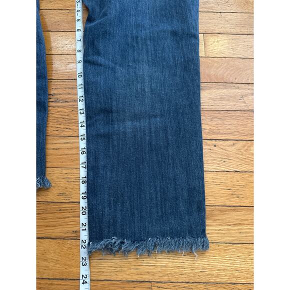 Talbots Women’s Size 8 Curvy Fit Straight Leg Jeans – Raw Hem Cropped Blue Denim - Picture 5 of 5